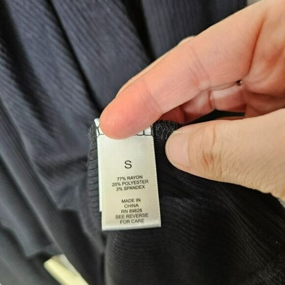 Logo Lounge Lori Goldstein Womens Black Ribbed Open Front Cardigan Sweater S - Picture 6 of 12